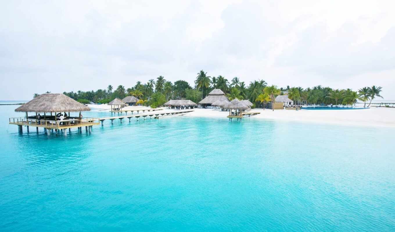 beach, island, resort, maldive
