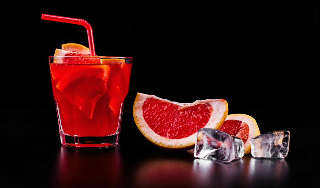 glass, free, background, ice, cocktail, black, cake, drink, grapefruit, meal