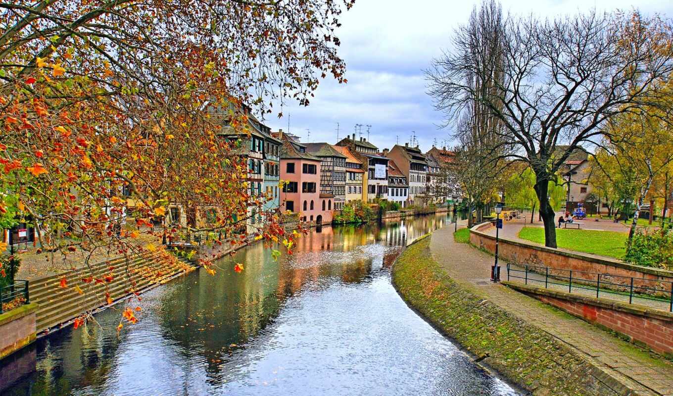photo, France, strasbourg, alsace, canal, today, port, Small, rhin