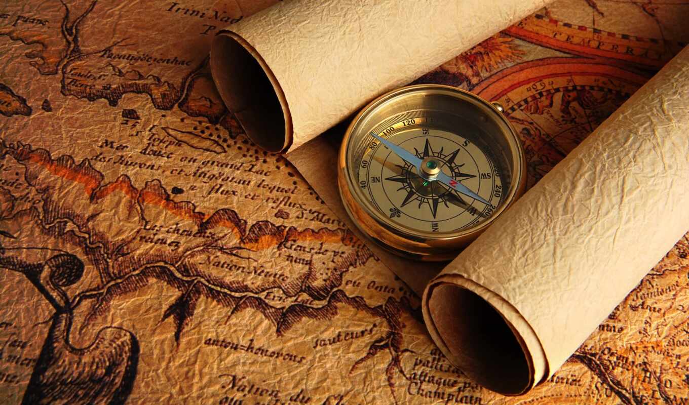 map, compass, миро