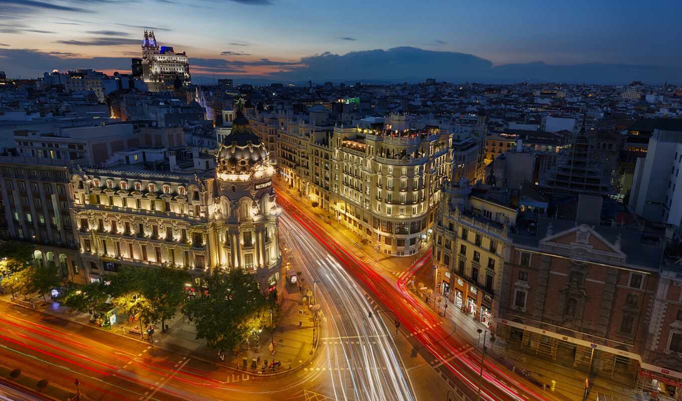 high, city, street, lights, madrid, Spain, iphone, screensaver, metropolis