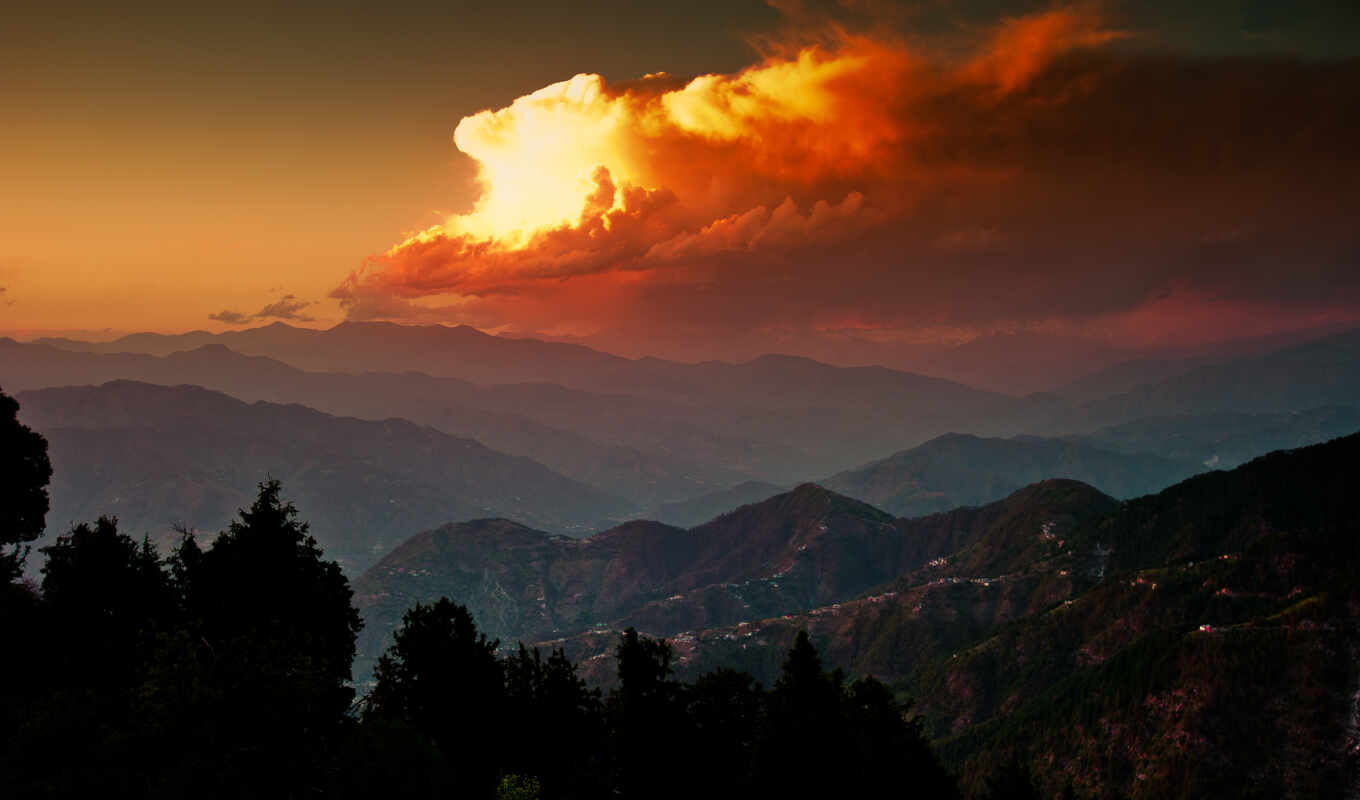 collection, sunset, mountain, beautiful, India, dalhauzit