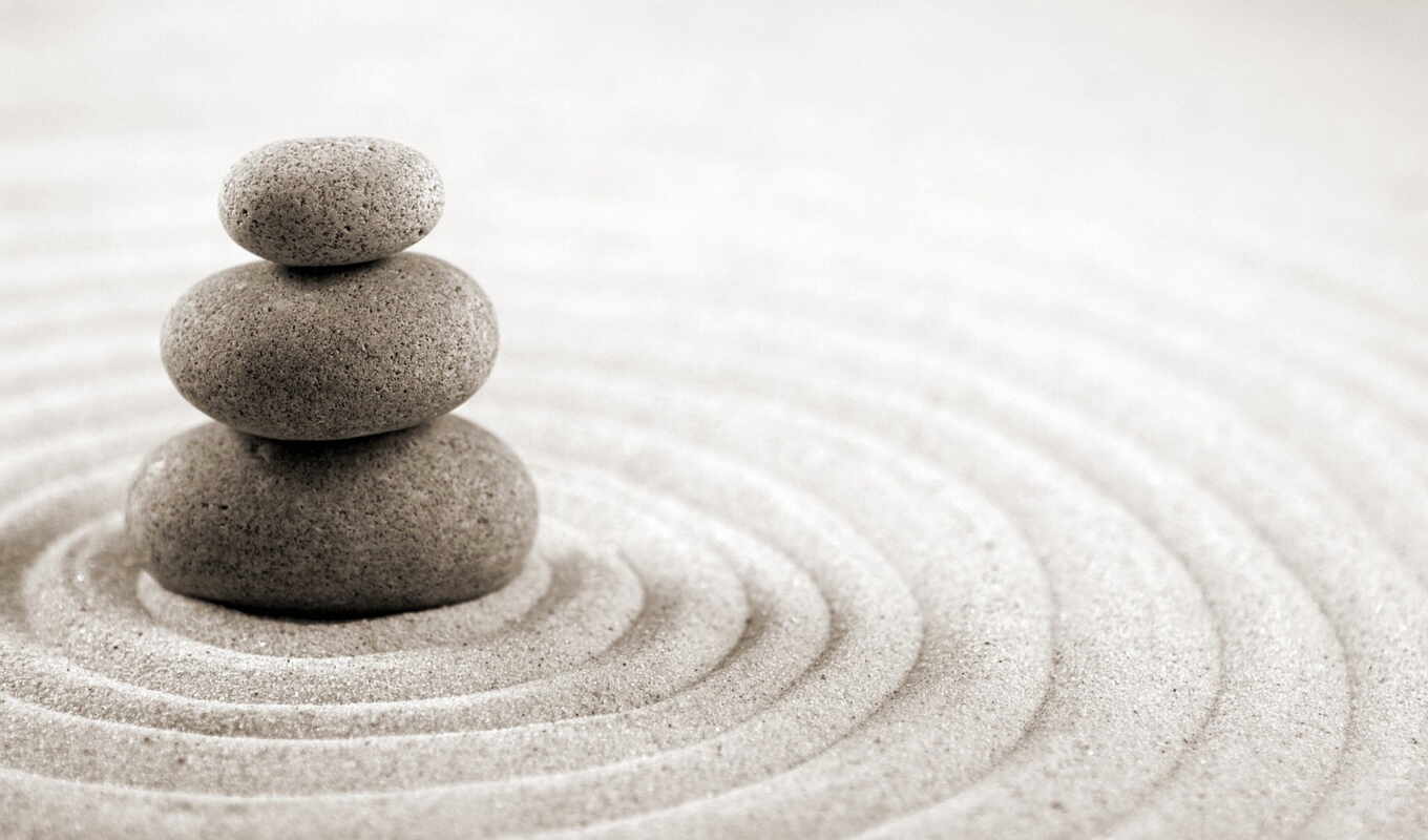 circle, stone, sand, zen