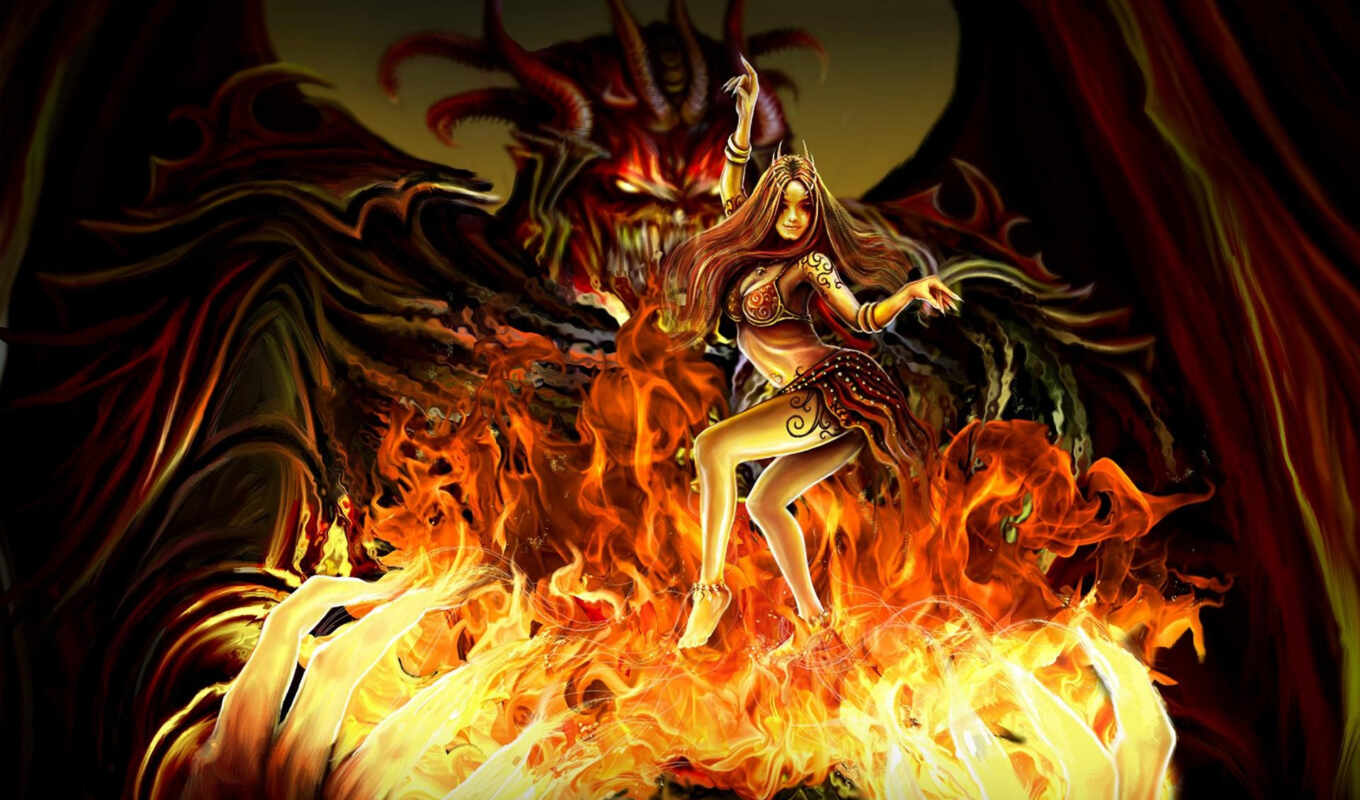 girl, large format, page, demon, fire, avatars, forum