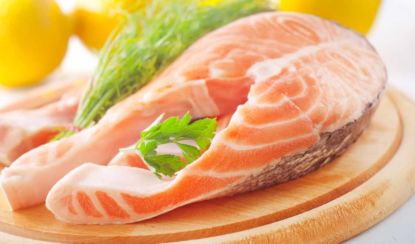 fish, dish, meal, salmon