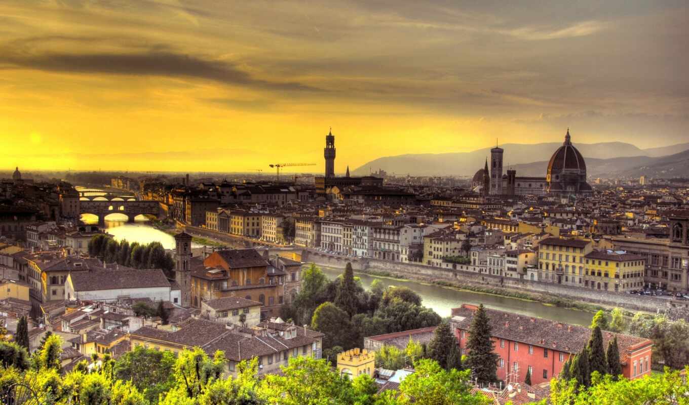 sunset, italian, italy, florence, Florence