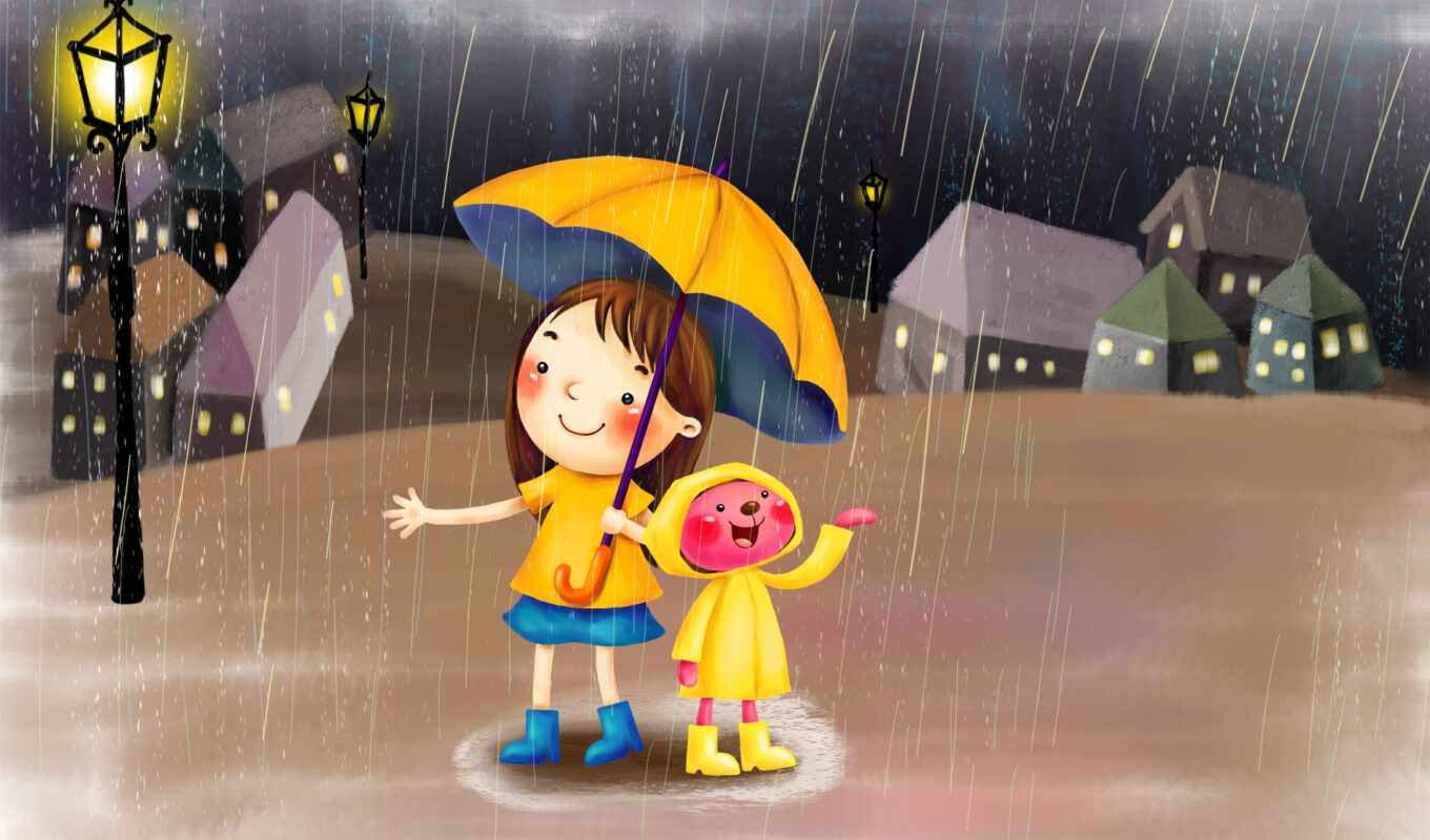 love, картинку, рисунок, дождь, нашем, детские, зонтик, lantern, галерее, любую, 