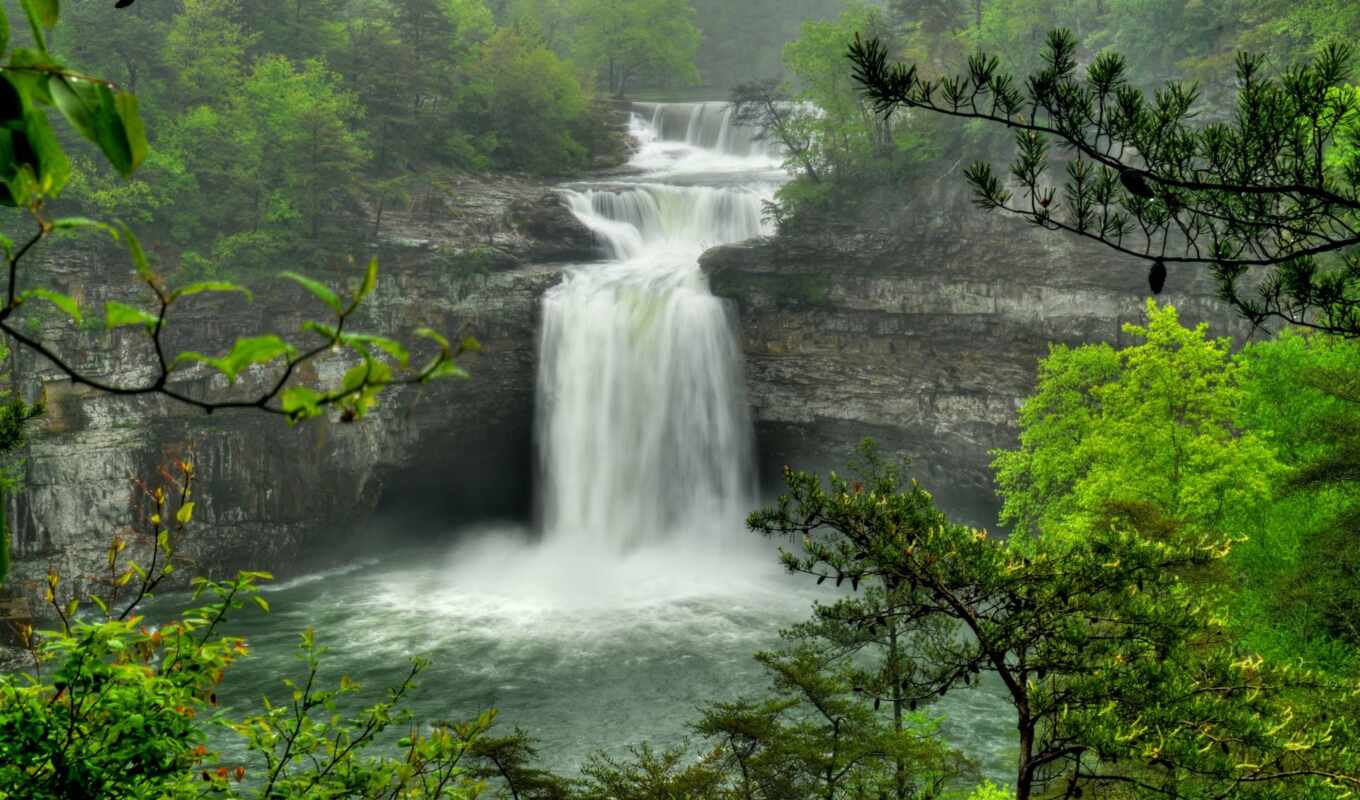beautiful, forest, waterfall, waterfalls, trees, falls, flow, alabama, peaceful, desoto, rocks