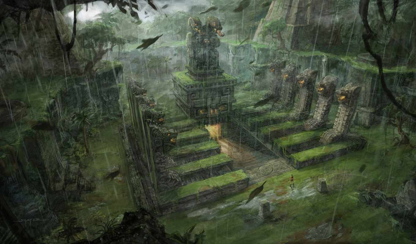 jungle, храм, fantastic, tomb, raider, арт