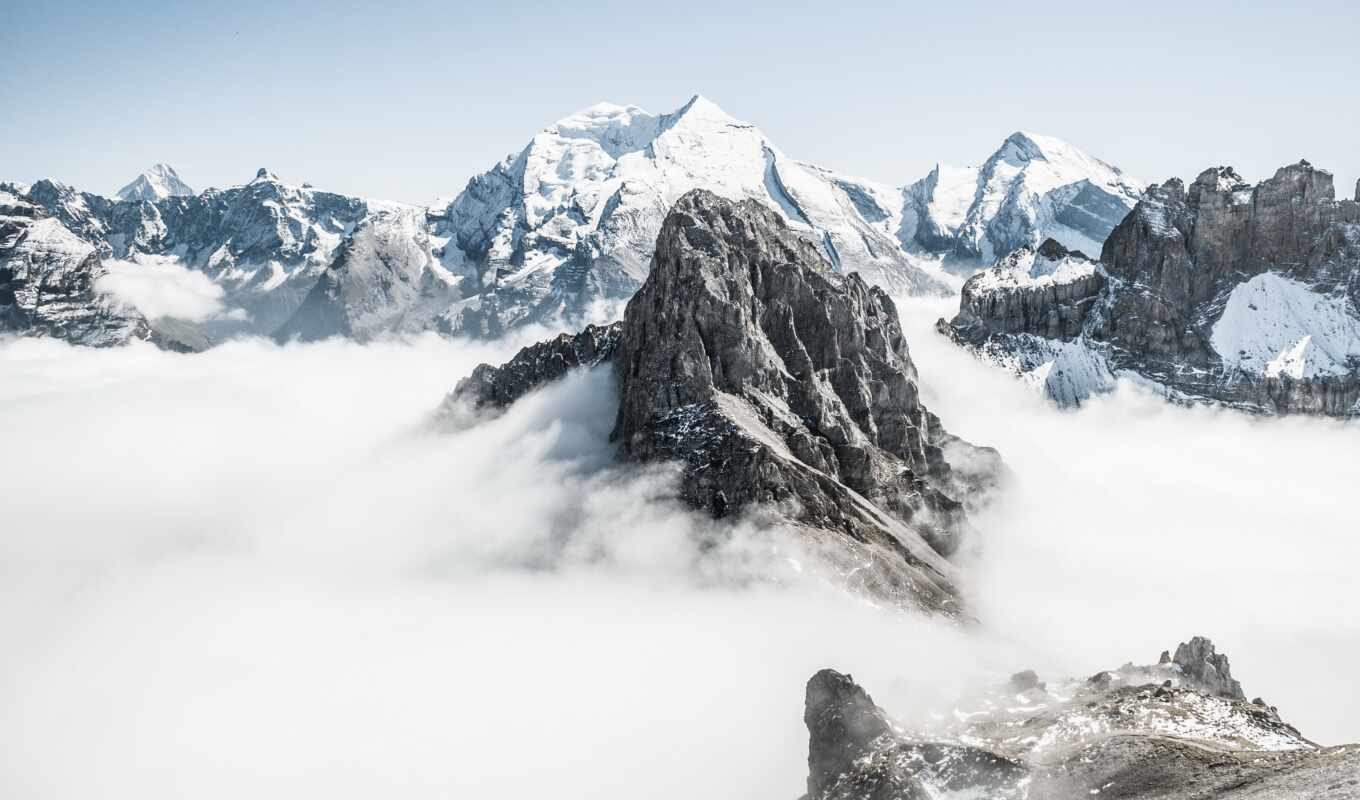 snow, mountain, swiss, Switzerland