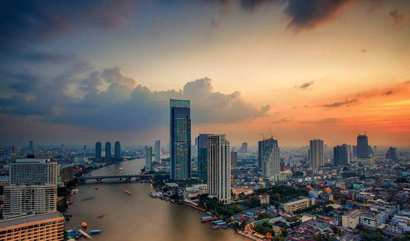 city, bangkok, building, TV, thailand, thai