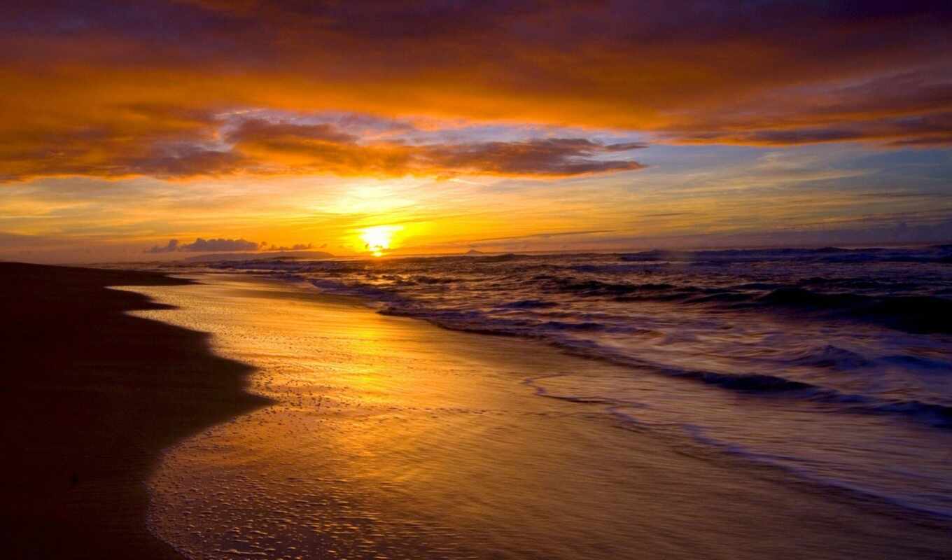 nature, sky, sunset, beach, landscape, sea, the beach, horizon, sunsets, dawn