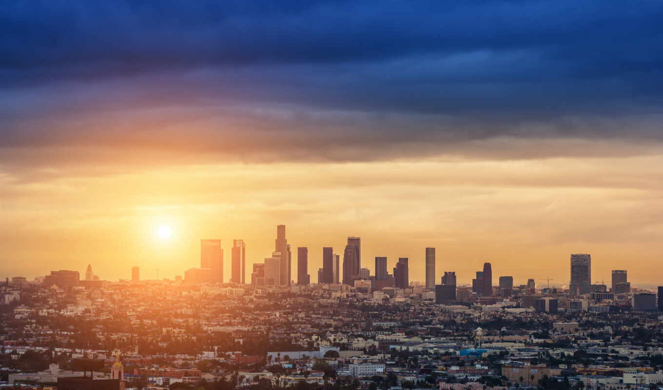 photo, with, city, the, angeles, stock, sunrise, council