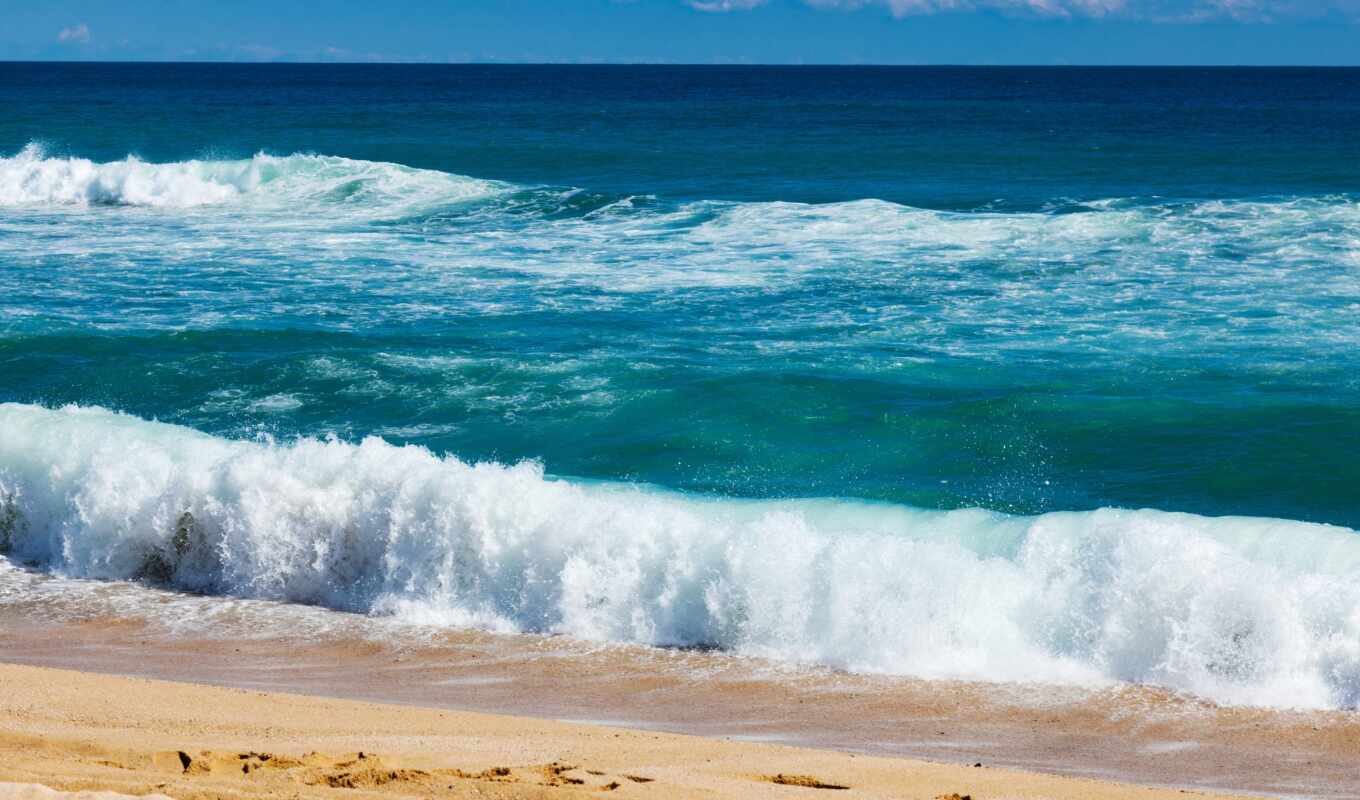 природа, water, море, песок, photos, surf, ocean, волна, waves