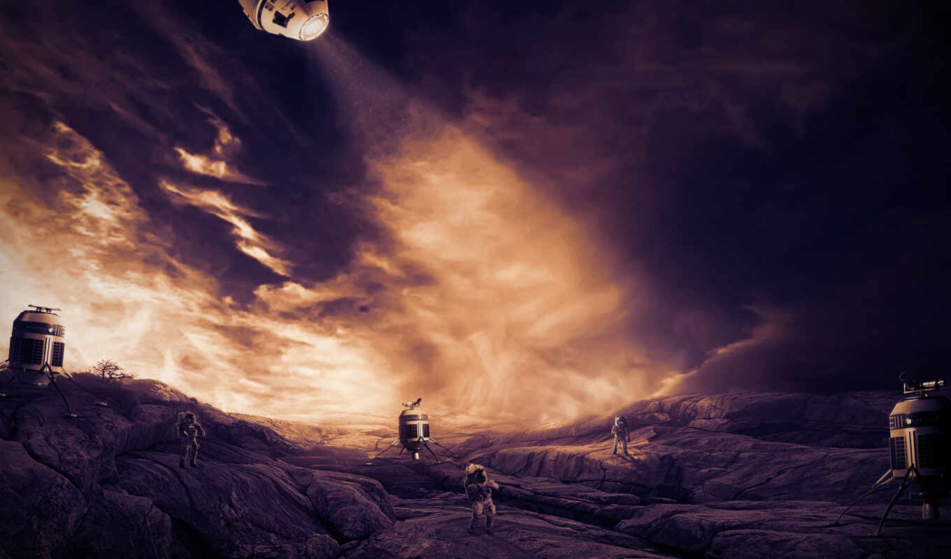 sky, mountain, landscape, photo, cloud, atmosphere, darkness, spacecraft, highly clear television, 4kresolution, sunlight, outer space, 8kresolution, space development, Geological event, meteorological phenomenon