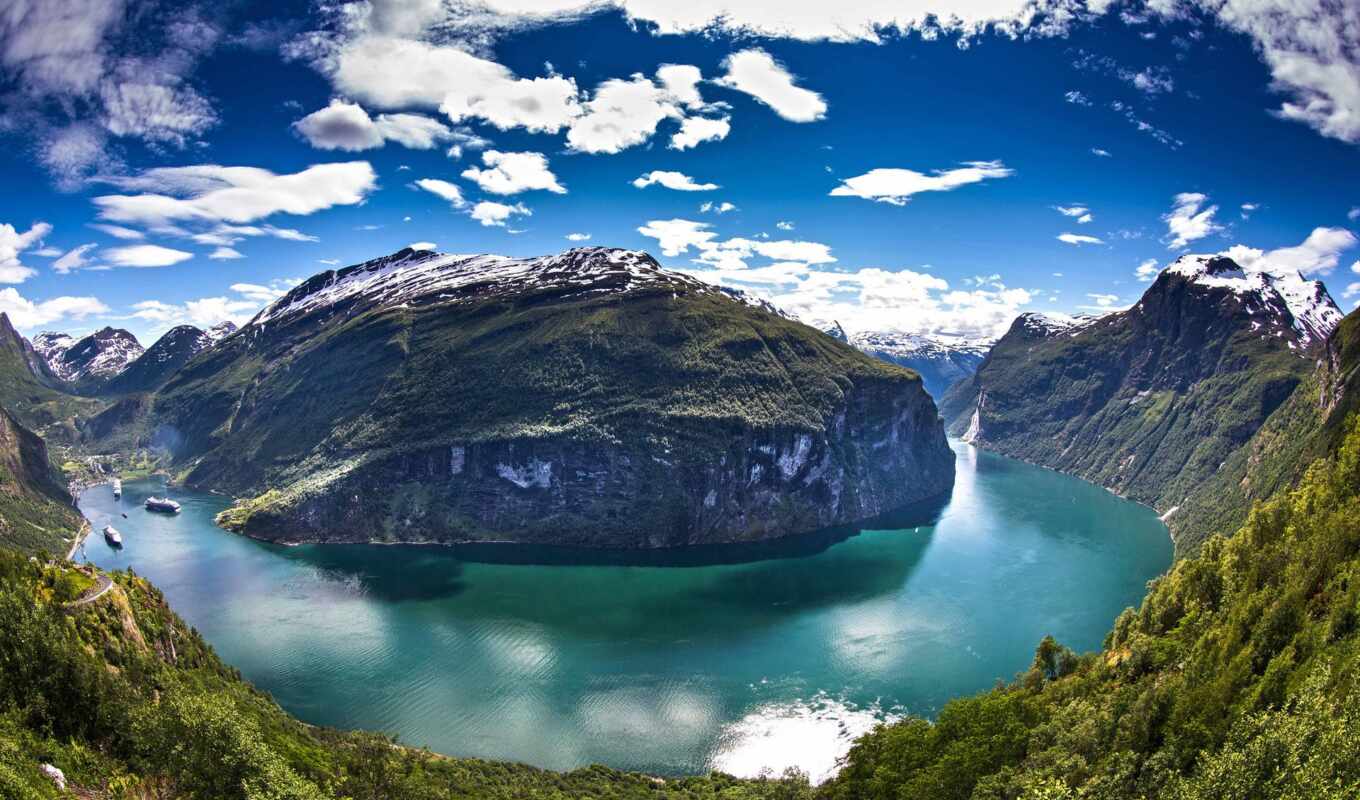 desktop, mac, free, river, Norway, panorama, fjord, geiranger