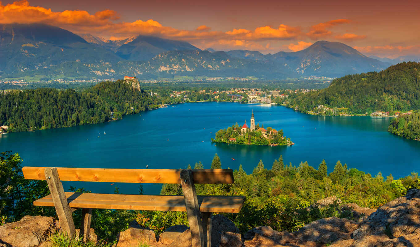 озеро, country, красивый, european, slovenia, bleed