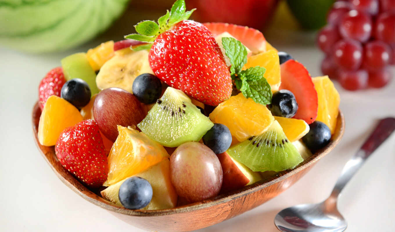 еда, плод, десерт, клубника, фрукты, салат, салаты, ягоды