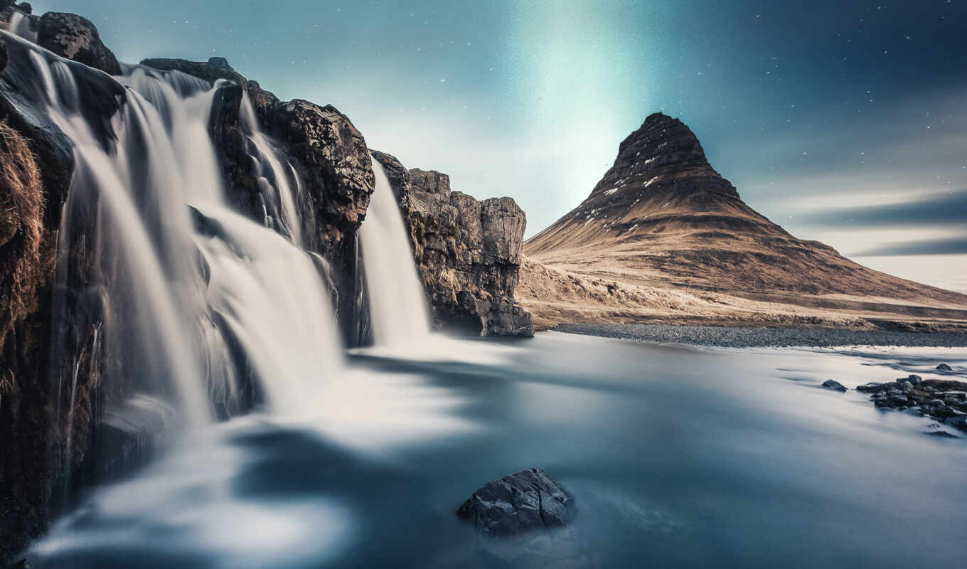 mobile, waterfall, iceland, travel, smartphone