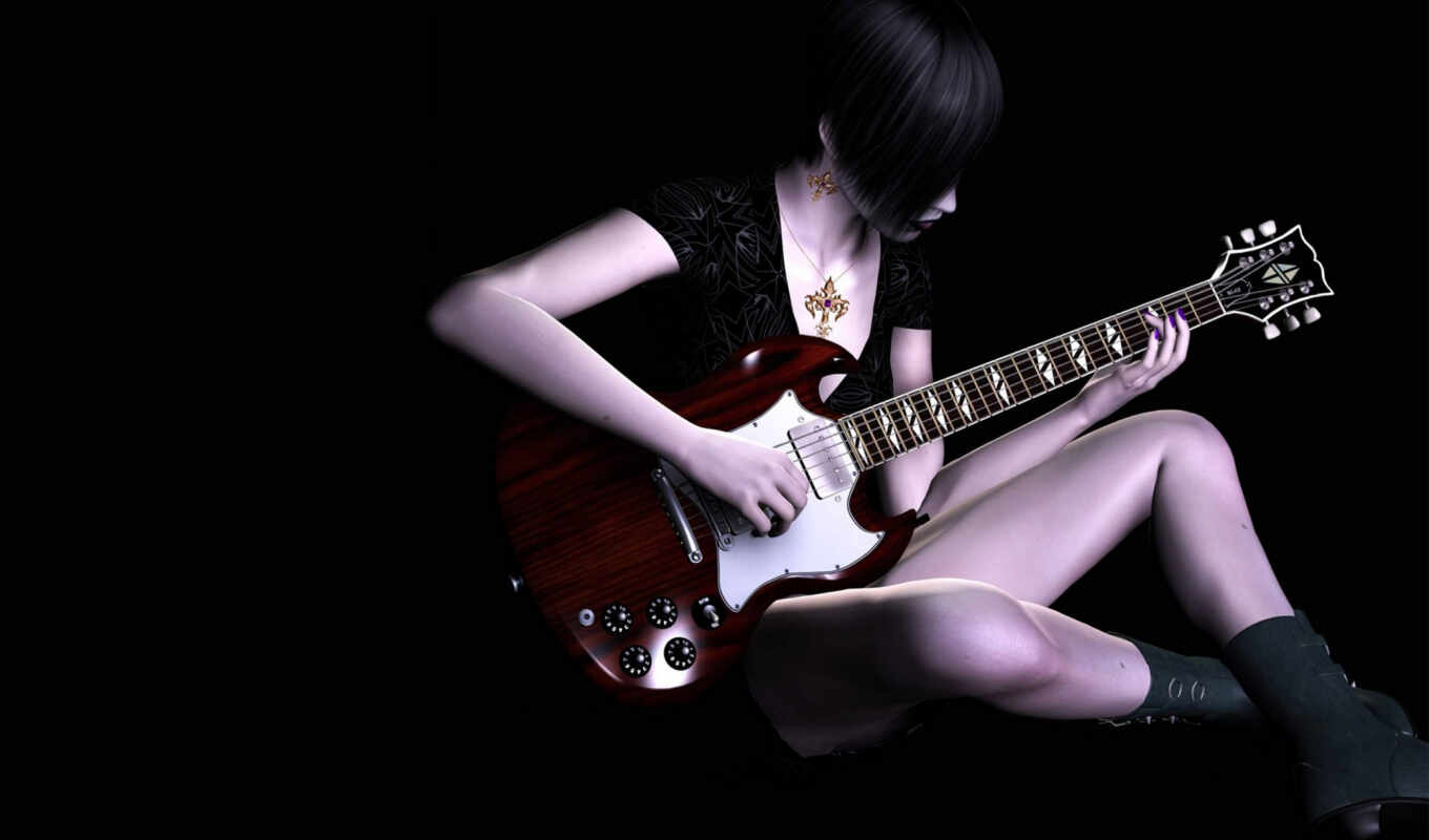девушка, гитара, one, fantasy, игры, гитаре, электрогитара
