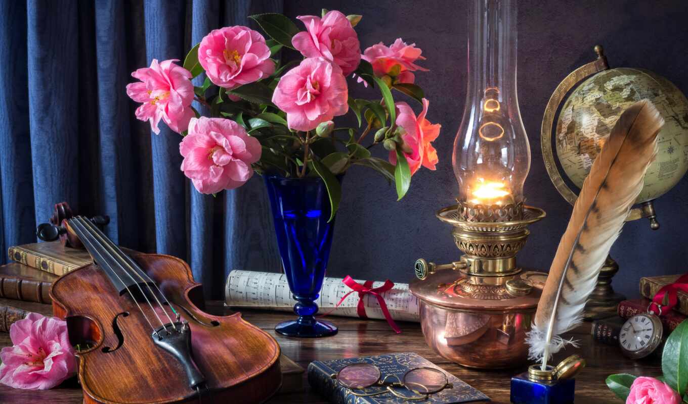 flowers, scheme, interior, violin, lamp, tag, stylus, embroidery, pp, submit, pazlyi