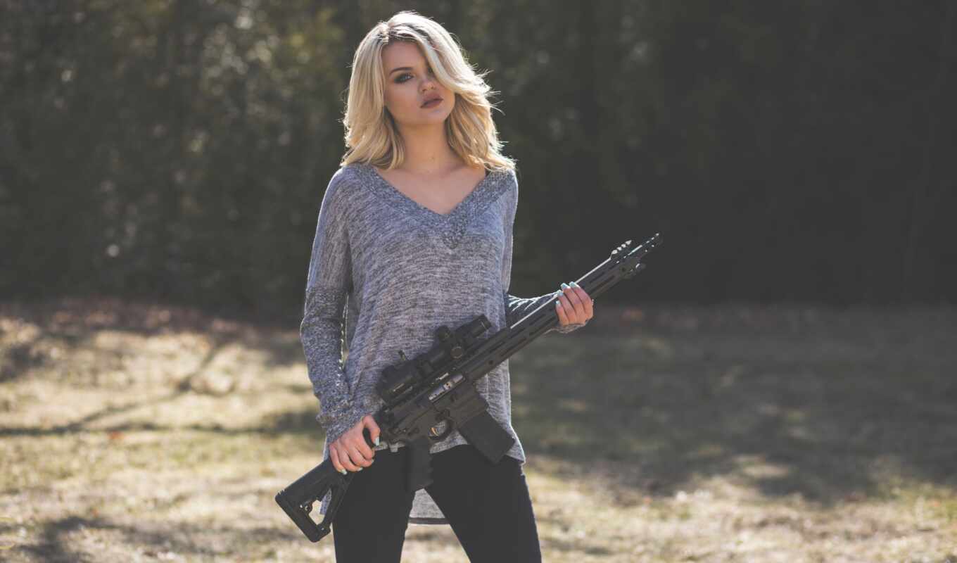девушка, пистолет, chris