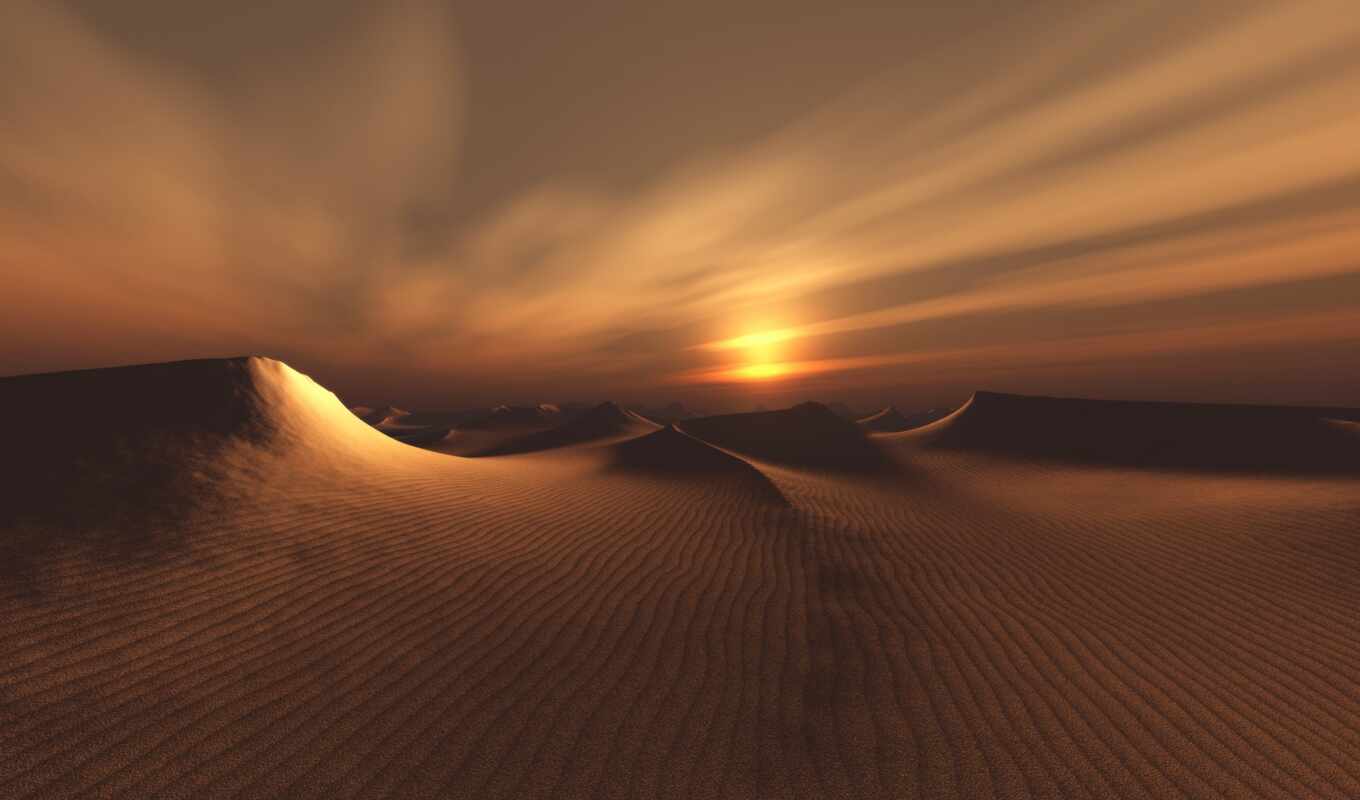 закат, пустыня