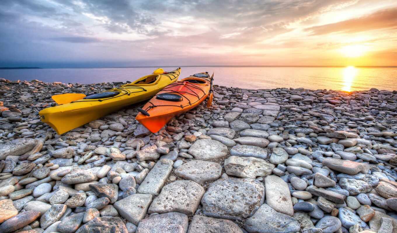 stone, sunset, sea, horizon, turkey, ski, kayaking