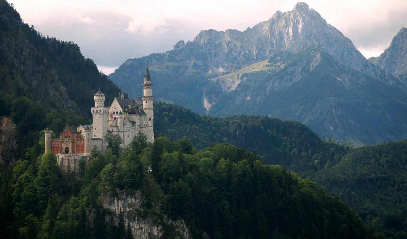гора, castle, бавария, разгадать, germanii