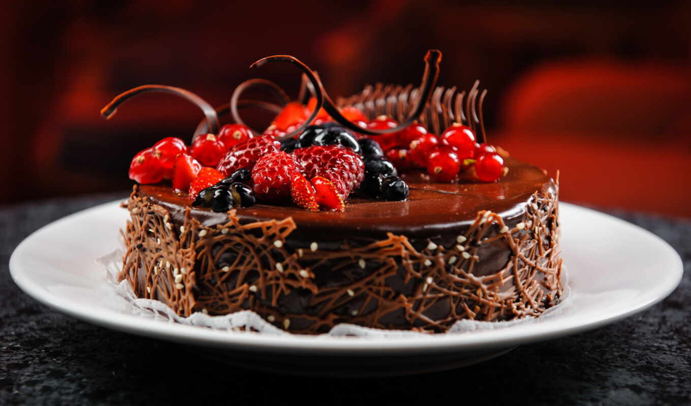 white, chocolate, cake, berries, cakes, fix, rub, chocolate, fruit