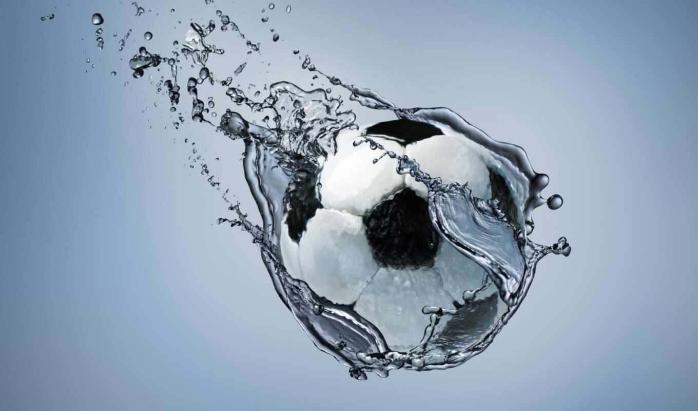 water, футбол, мяч, жидкий, soccer
