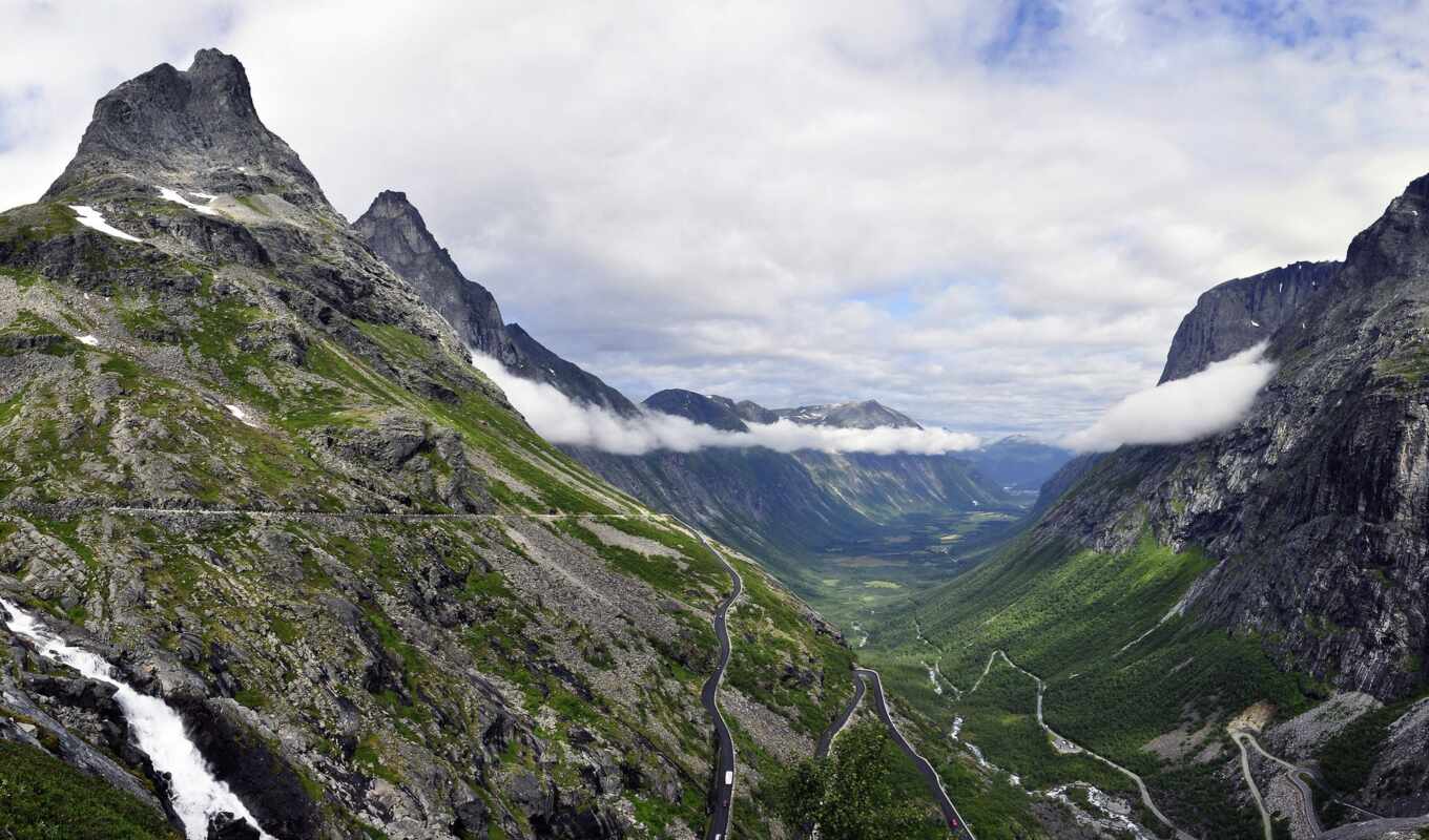 природа, лестница, норвегия, trollstigen, trolley, norwegian, горы, alesund, вестланн, жилетландский