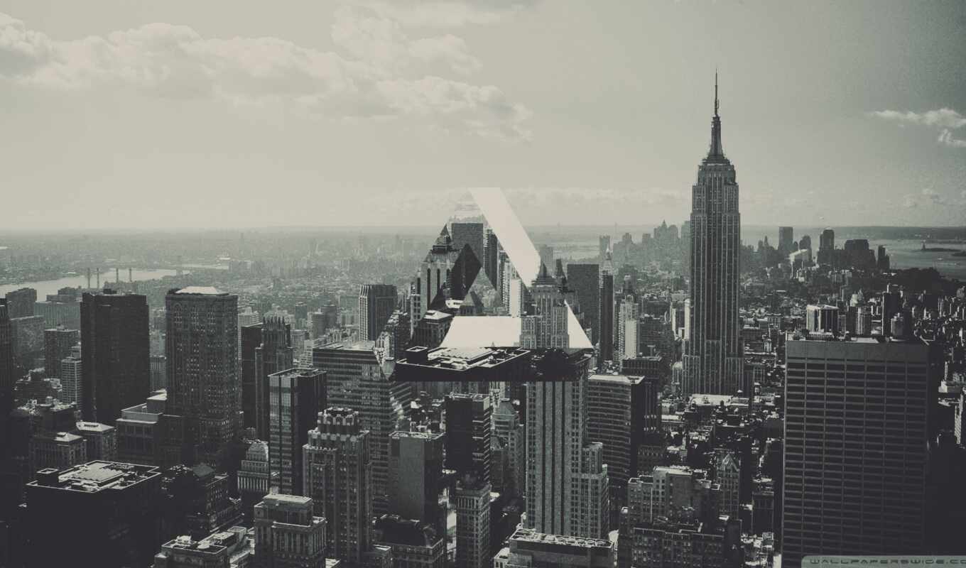взгляд, new, город, cityscape, build, york, небоскрёб, геометрия, треугольник, kwallpaper, penrose