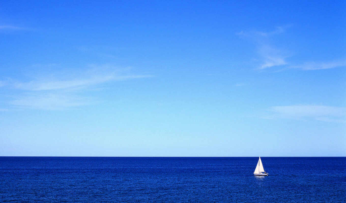небо, море, горизонт, разных, яхта, sailboat, sail, поплавки