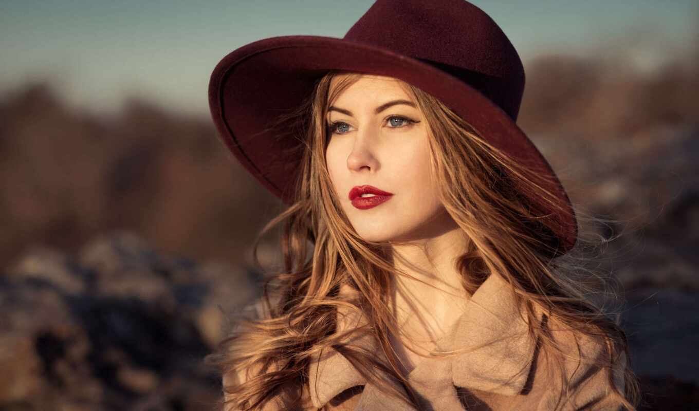 woman, beautiful, images, stock, red, hat, lips, hat, elegant, stock