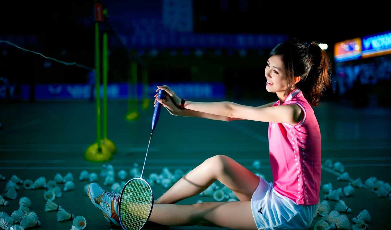 girl, game, missile, badminton, back