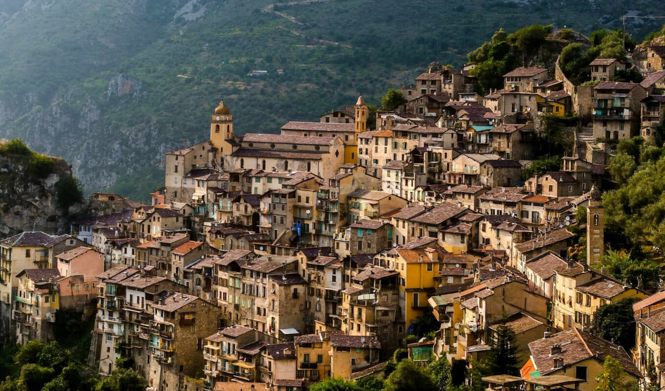 city, mountain, houses, cities, France, village, villages