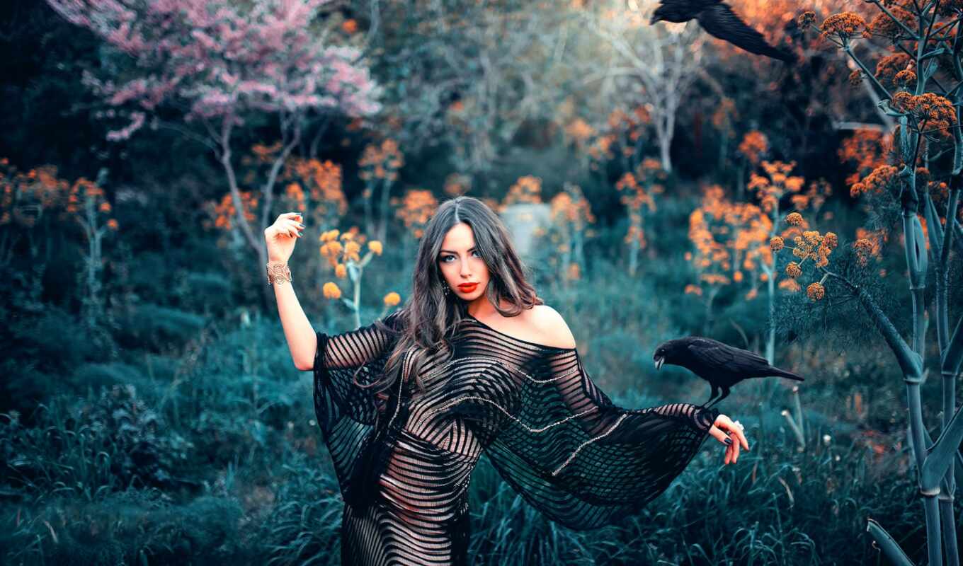 nature, girl, night, forest, queen, makeup, nights, situations, kovacs