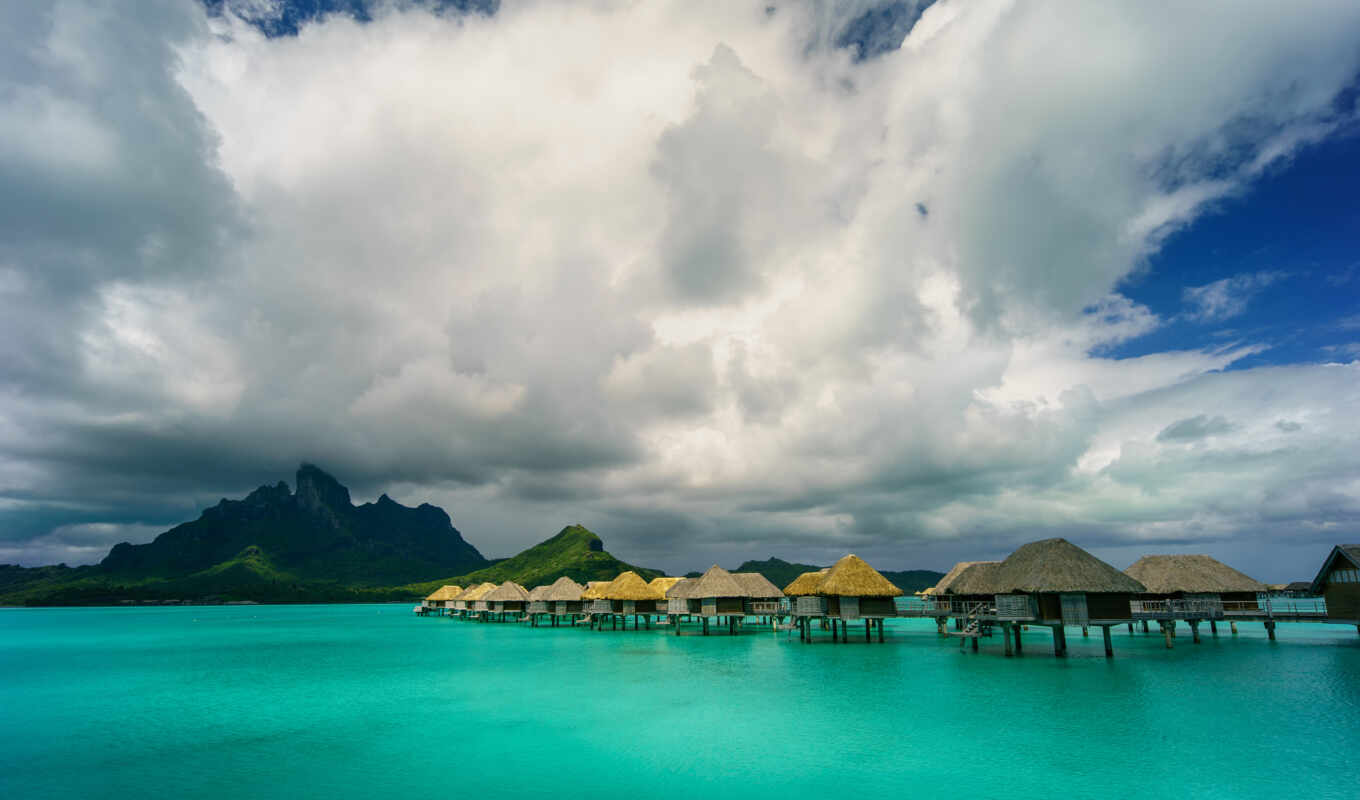 mountain, sea, tropic, french, the best, bungal, polynesia