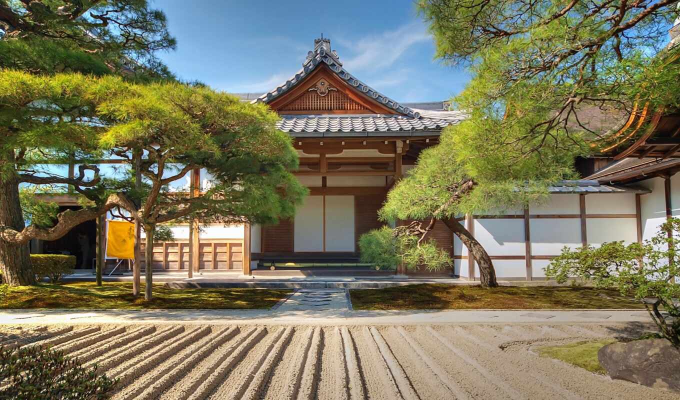 japanese, garden, пагода