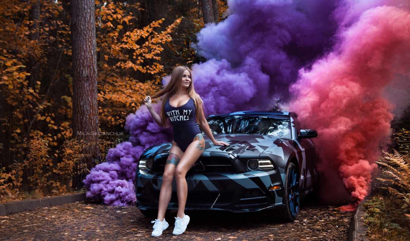 girl, background, smoke, car, color, holiday, ball, decoration, checker