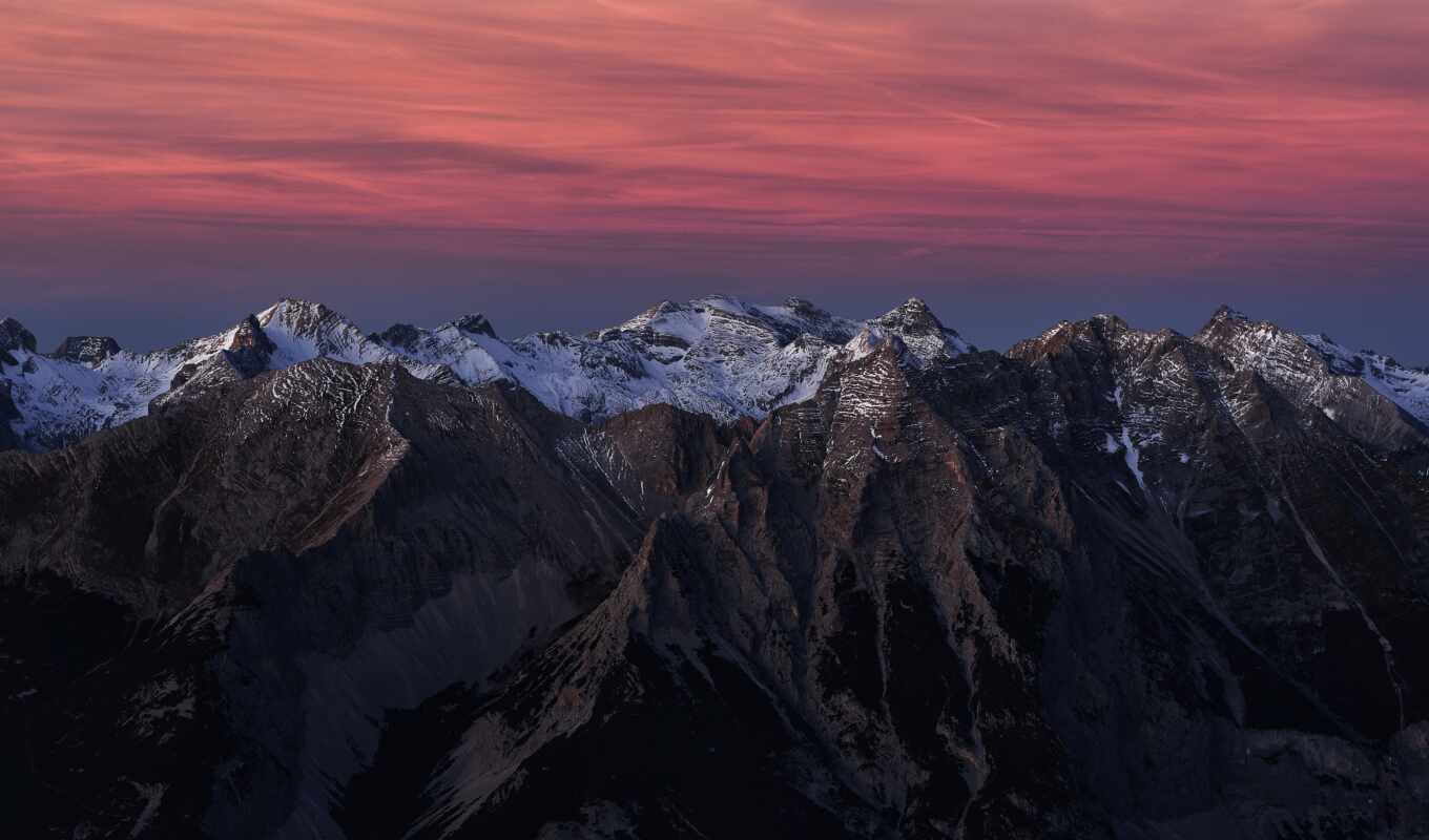 sky, sunset, mountain, cloud