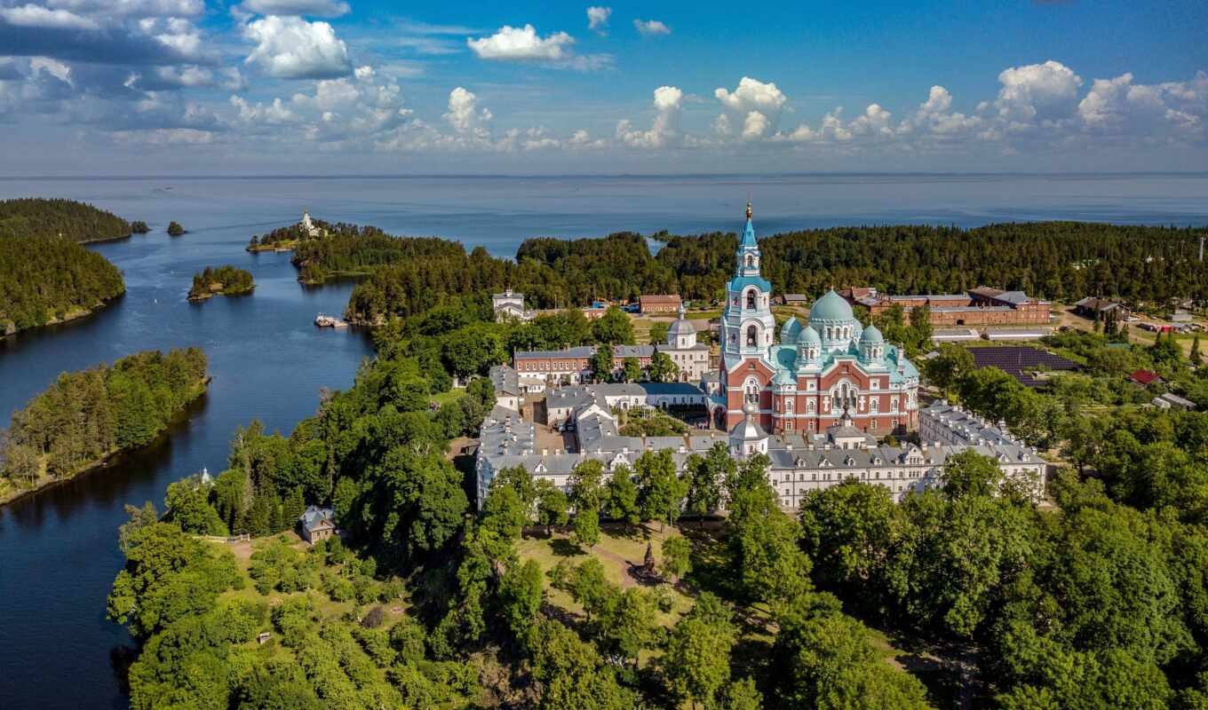 lake, mobile, Russia, the monastery, tatar, fore, Ladoga