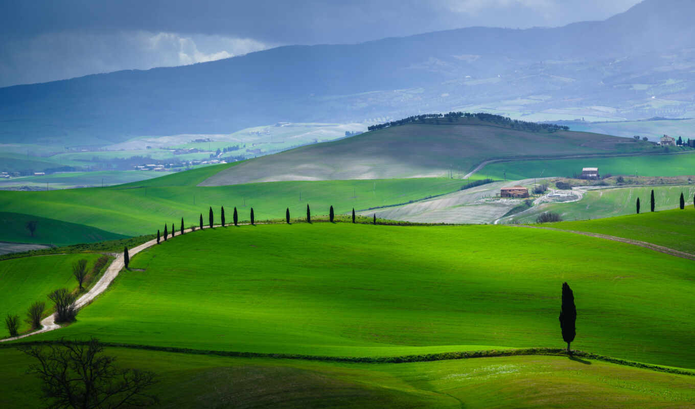 nature, summer, mountain, road, hill, val, italy, meadow, tuscany, orcia
