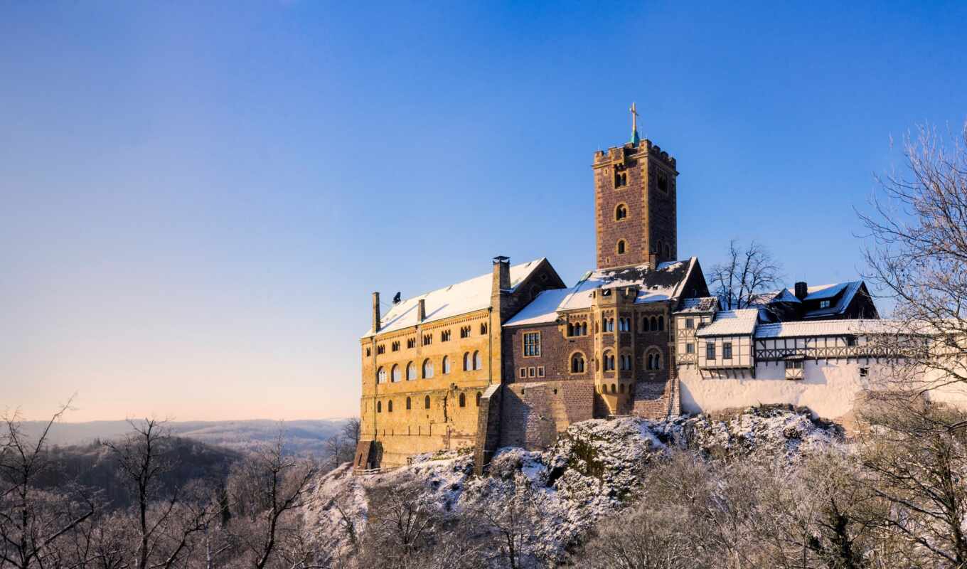 photo, Germany, castle, and, which, adobe, thuringia, wartburg, eisenach, th ringen, th ringer
