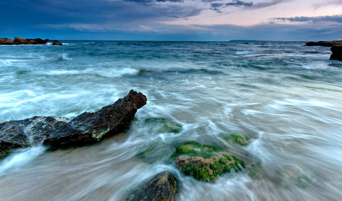 landscapes-, France, sea, Spain, cvety, mediterranean, Alicante, mediterranean, stones