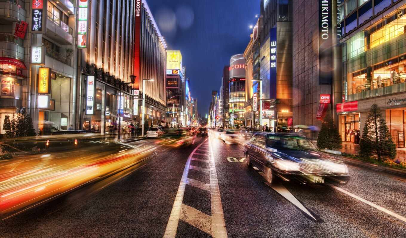 ночь, улица, tokyo, tokio