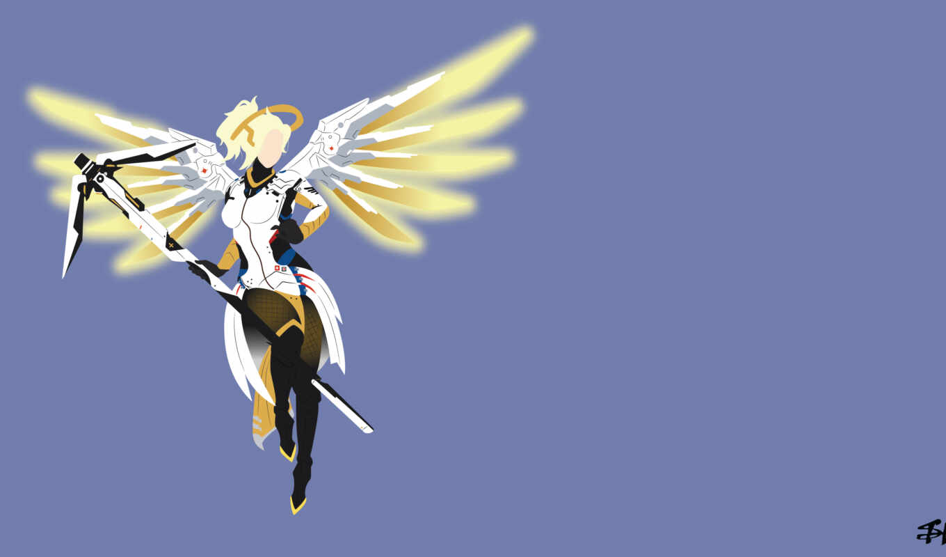 game, background, gallery, minimalism, wing, mercy, rare, overwatch