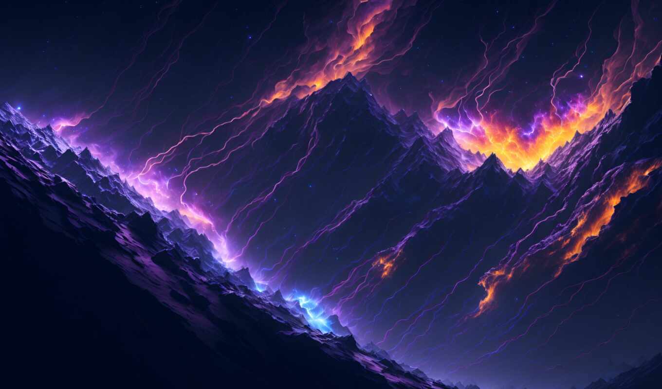 art, the storm, cool, purple, space, ah