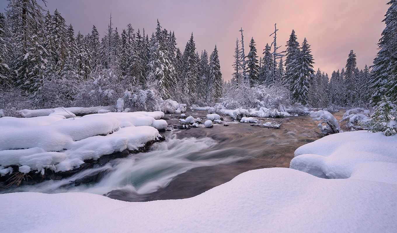 природа, pictures, снег, winter, landscape, река, eli